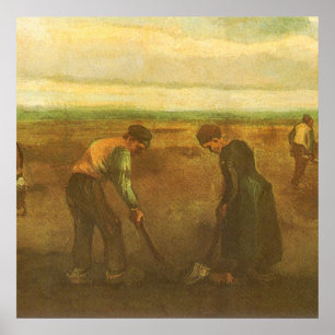 Kartoffelpflanzung von Vincent van Gogh, Vintage-K Poster