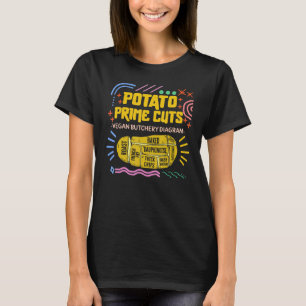 Kartoffelpräparat Veganes Metzgerdiagramm Gemüse T-Shirt