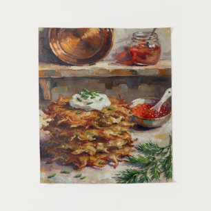 Kartoffelpuffer Küche Stillleben Wandteppich