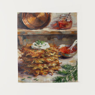 Kartoffelpuffer Küche Stillleben Wandteppich
