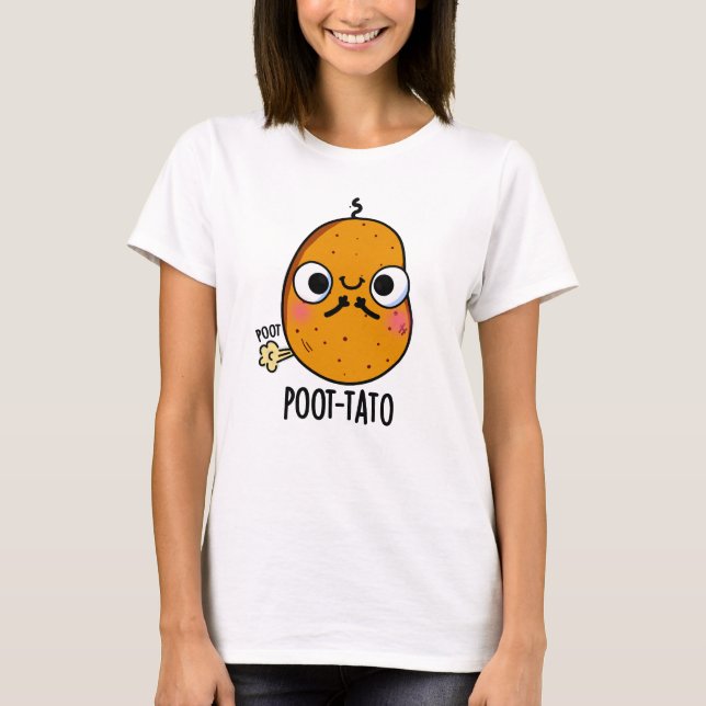 Kartoffelpüree Funny Farting Potato Pun T-Shirt (Vorderseite)