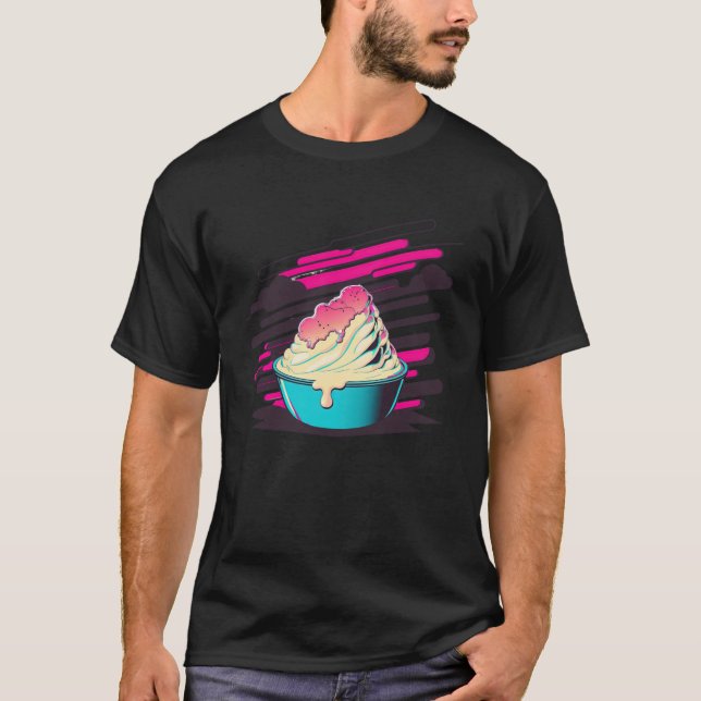 Kartoffelpüree Synthwave 80er Retrowave Ästhetik T-Shirt (Vorderseite)