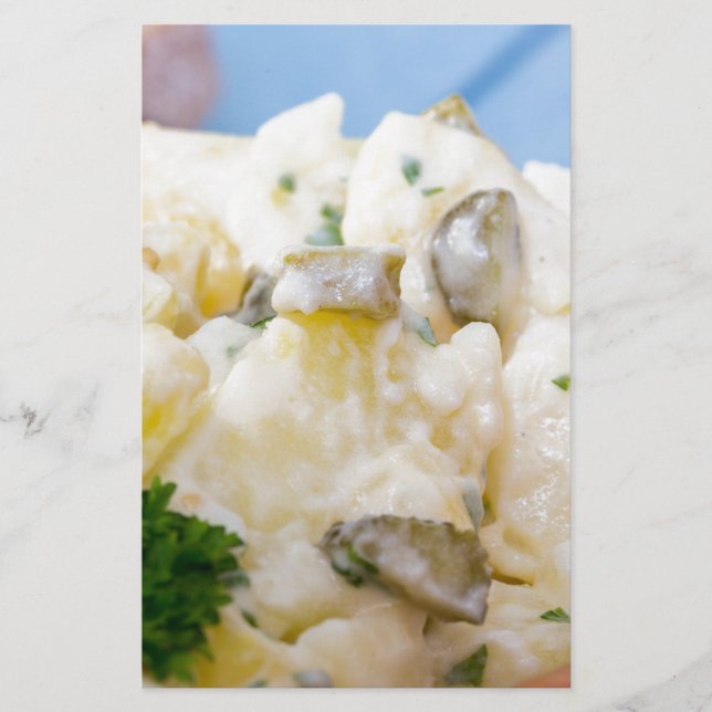 Kartoffelsalat mit Wurst und Senf Briefpapier (Vorderseite)