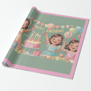 Kartographie-Vintage Geburtstagsparty Geschenkpapier