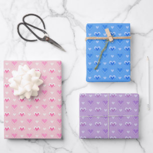 Kartographiepapier für niedliche Herzen Geschenkpapier Set