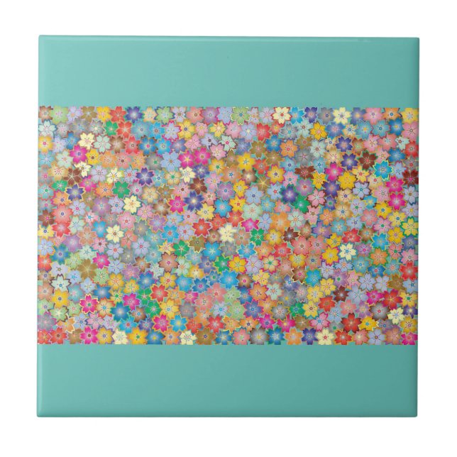 KARTON AUS FLORAL-KERAMIK FLIESE (Vorderseite)