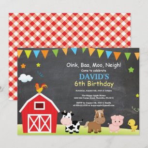 Karton Farm Geburtstag Einladung Barnyard Party