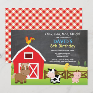 Karton Farm Geburtstag Einladung Barnyard Party