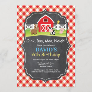 Karton Farm Geburtstag Einladung Barnyard Party