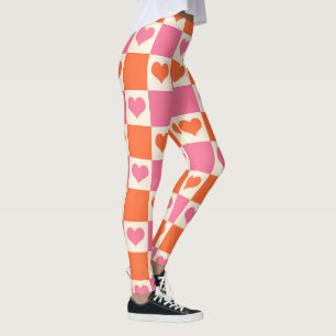 Karton-Herzen in Rosa, Orange und Creme Leggings