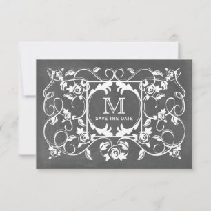 Karton Inspiriert Rose Save the Date Monogramm