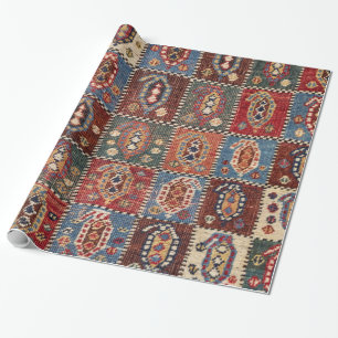 Karton Persian Fars Brown Red Green  Geschenkpapier