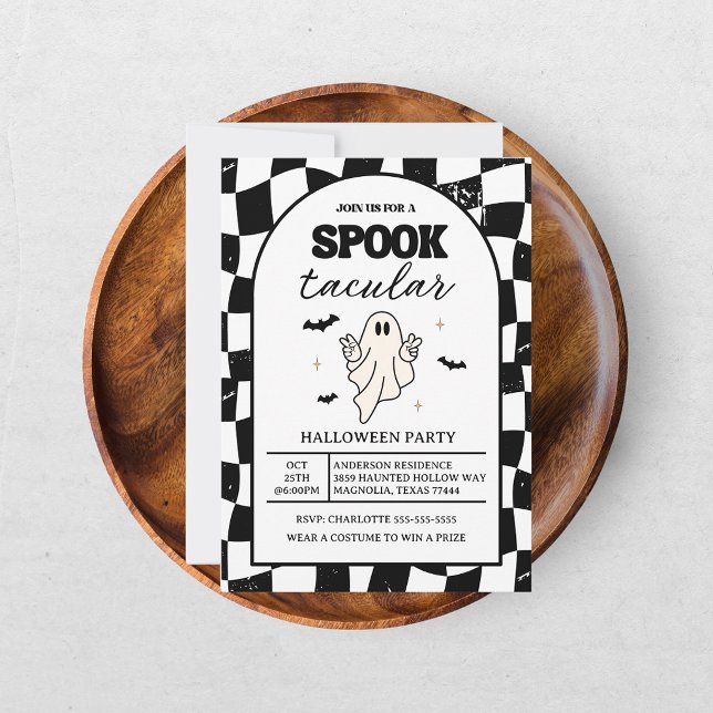 Karton Retro Spooktacular Halloween Einladung (Von Creator hochgeladen)