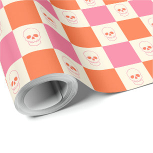 Karton-Skulpturen in Rosa, Orange und Creme Geschenkpapier