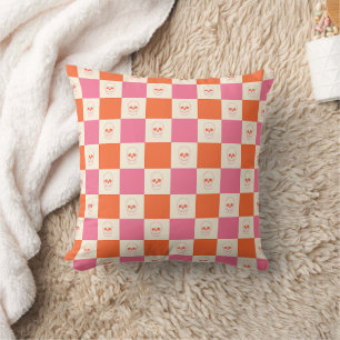 Karton-Skulpturen in Rosa, Orange und Creme Kissen