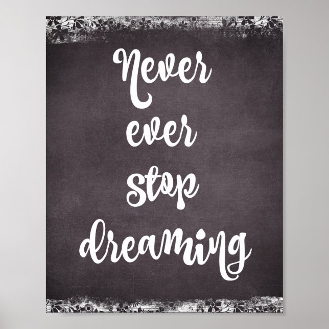 Karton-Typografie: Dream Quote Poster (Vorne)