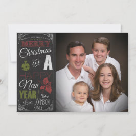 Karton Typografie Foto Weihnachtskarte Feiertagskarte