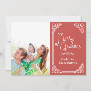 Karton Typografie Frohe Weihnachtsfotokarte Feiertagskarte