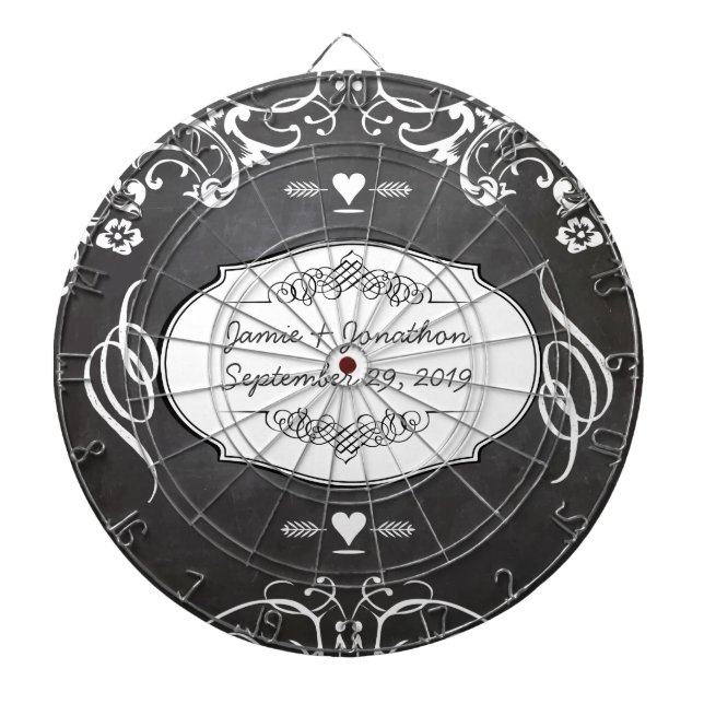 Karton-Typografie-Hochzeiten Dartscheibe (vorne)