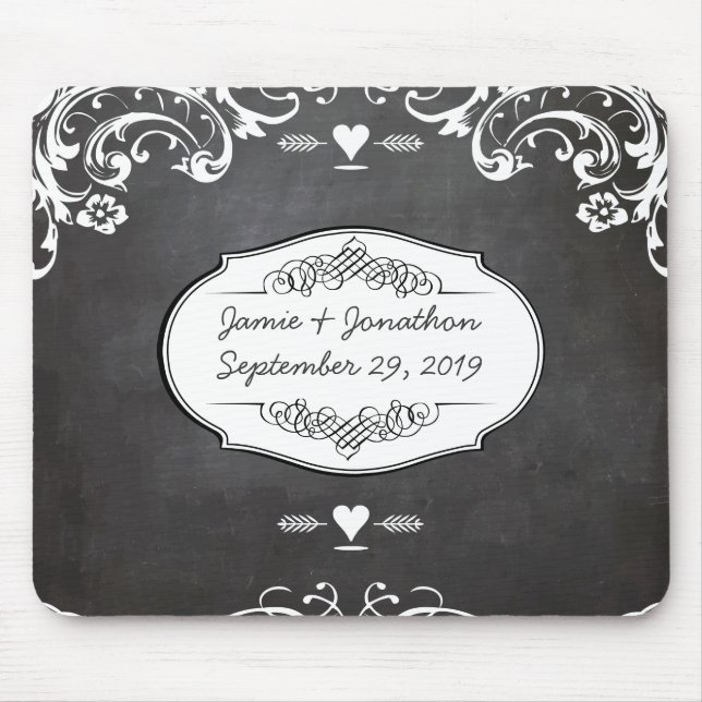 Karton-Typografie-Hochzeiten Mousepad (Vorne)