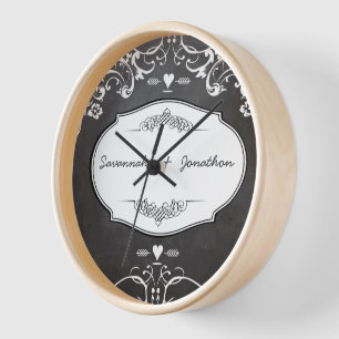 Karton-Typografie-Hochzeiten Uhr