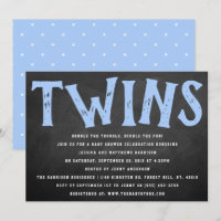 Karton Typografie Twin Boys Babydusche