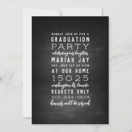 Karton Typografy Graduation Party Einladung