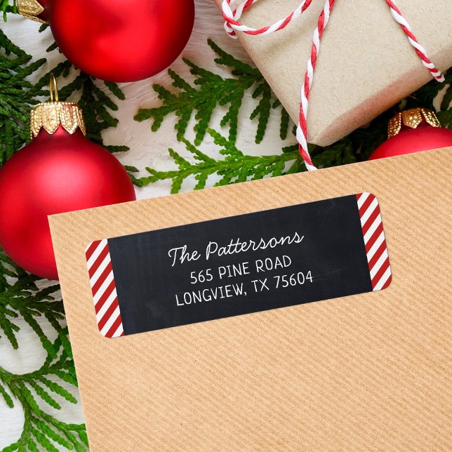 Karton und Streifen Monogramm-Rücksendeadresse (Von Creator hochgeladen)