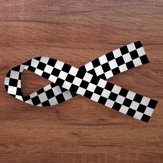 Karton weiß und schwarz satinband (Checkerboard White & Black Satin Ribbon
)