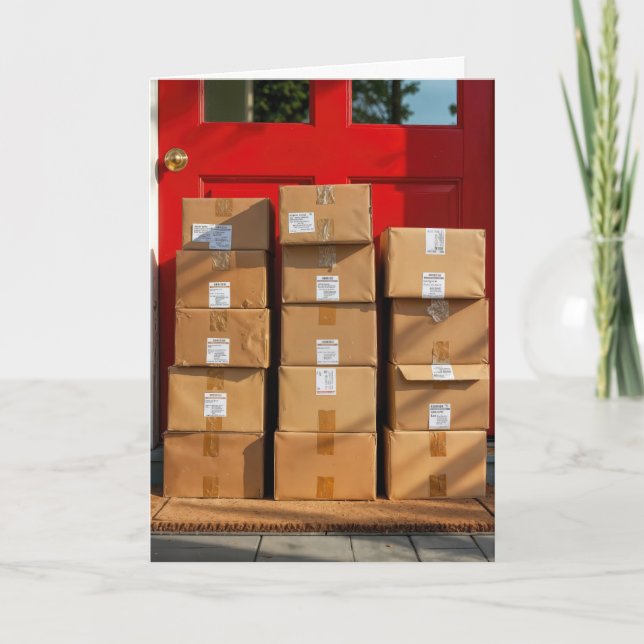 Kartonboxen zum Alten Geburtstag Spaß Karte (Vorderseite)