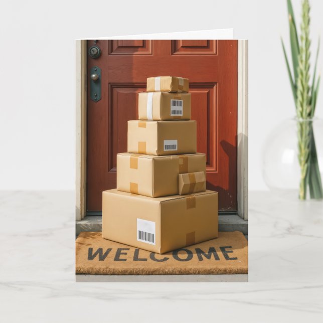 Kartonboxen zum Alten Geburtstag Spaß Karte (Vorderseite)