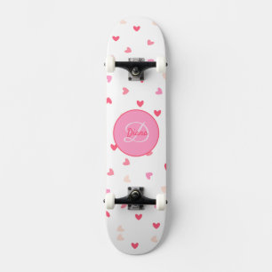 Karts-Girl-Skateboard-Monogramm und Name Skateboard