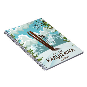 Karuizawa Japan Skifahrplakat Notizblock