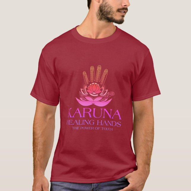 Karuna Healing Hands Massage Therapie & Reiki T-Shirt (Vorderseite)