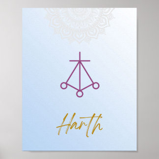 Karuna Reiki Harth Mandala Sky Blue Poster