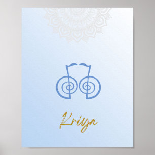 Karuna Reiki Kriya Mandala Sky Blue Poster