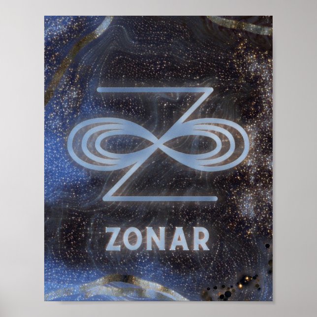 Karuna Reiki Zonar Star Marble Blue Poster (Vorne)