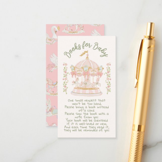 Karusselbücher für Kleinkinder Begleitkarte (Vorderseite/Rückseite Beispiel)