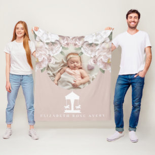 Karussell floral Soft Pink Foto Fleecedecke