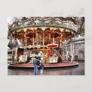 Karussell in Montmartre Postkarte
