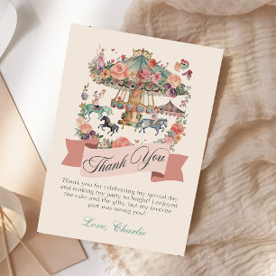 Karussell-Karneval Geburtstag Dankeskarte