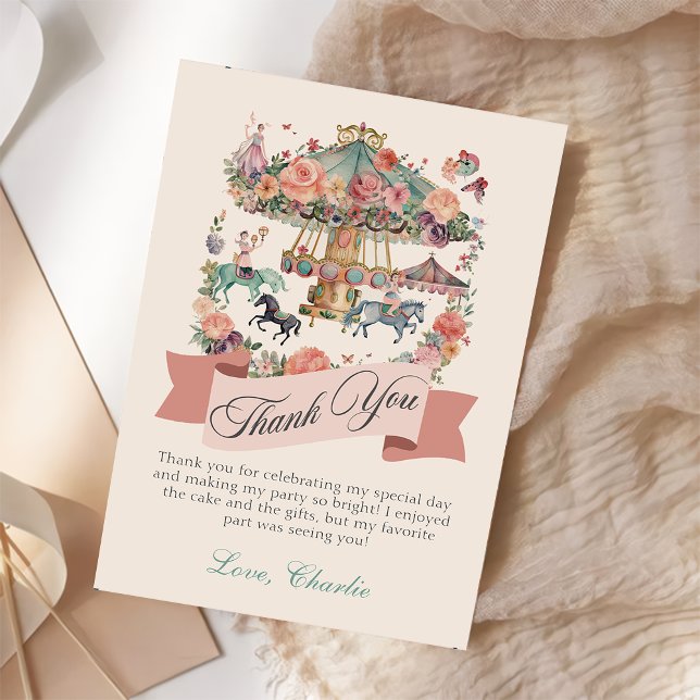 Karussell-Karneval Geburtstag Dankeskarte (Von Creator hochgeladen)