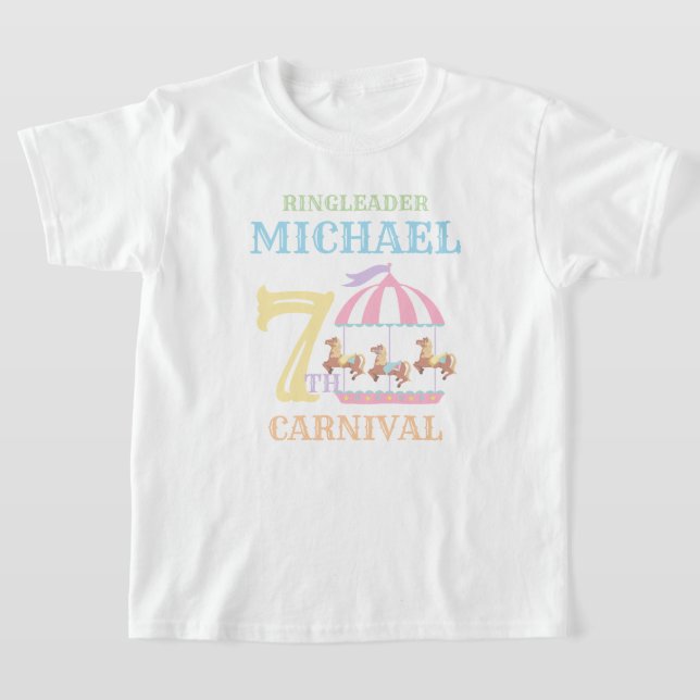 Karussell Karneval Geburtstag Shirt Pastell (Ablage )