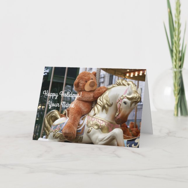 Karussell mit Teddy Bear Karte (Vorderseite)