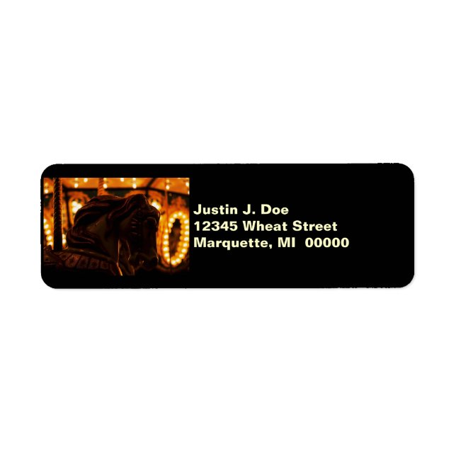 Karussell Pferd am Retrun-Adressbuch Mitternacht (Vorne)