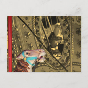 Karussell-Pferd auf Sepia-Postkarte Postkarte