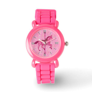 Karussell Pferd - Fuchsia Pink Armbanduhr