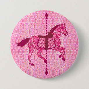 Karussell Pferd - Fuchsia Pink Button