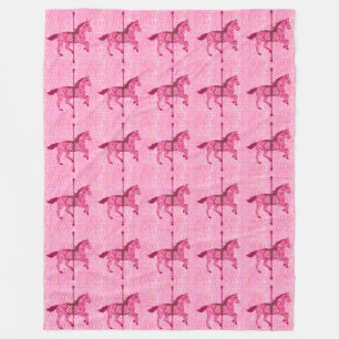 Karussell Pferd - Fuchsia Pink Fleecedecke