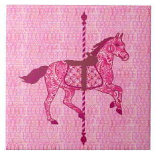 Karussell Pferd - Fuchsia Pink Fliese